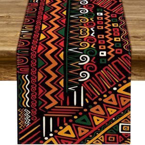 Kwanzaa Table Runner Juneteenth African American Heritage Festival Holiday Party Decoration Home Kitchen Island Dining Room Decor 72Inches Long