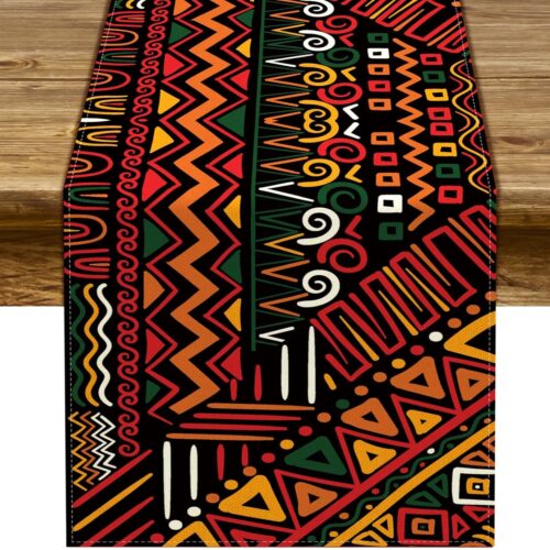 1 Kwanzaa Table Runner Juneteenth African American Heritage Festival Holiday Party Decoration Home Kitchen Island Dining Room Decor 72Inches Long