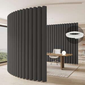 Room Divider Curtains Ceiling Curtain Track Set for Blackout and Privacy (Gray Curtain + White Track) 106" W x 84" L -1 Piece