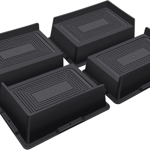 Bed Risers 2 Inch Heavy Duty,Oversized Couch Risers, Extra Wide Furniture Risers for Sofa Table Desk Headboard Chair Lifting,Rectangle Risering Blocks Support 6000 lbs(4 Pack Black)