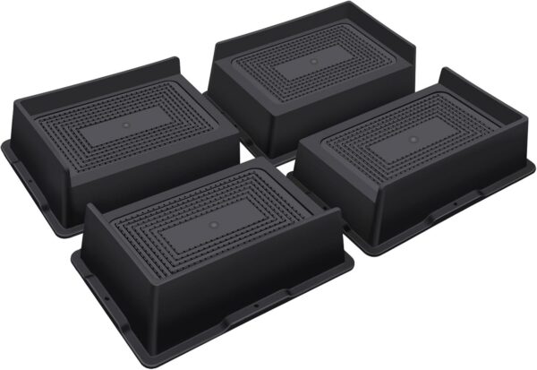 Bed Risers 2 Inch Heavy Duty,Oversized Couch Risers, Extra Wide Furniture Risers for Sofa Table Desk Headboard Chair Lifting,Rectangle Risering Blocks Support 6000 lbs(4 Pack Black) 1