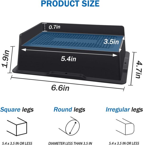 Bed Risers 2 Inch Heavy Duty,Oversized Couch Risers, Extra Wide Furniture Risers for Sofa Table Desk Headboard Chair Lifting,Rectangle Risering Blocks Support 6000 lbs(4 Pack Black) 5