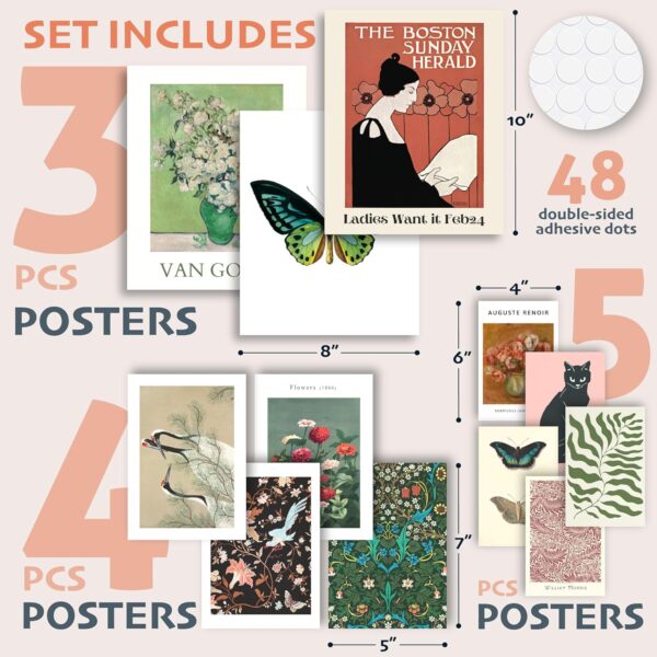 97 Decor Maximalist Eclectic Home Decor - Wall Art Prints Set for Bedroom, Contemporary Art Museum Gallery (UNFRAMED) 5