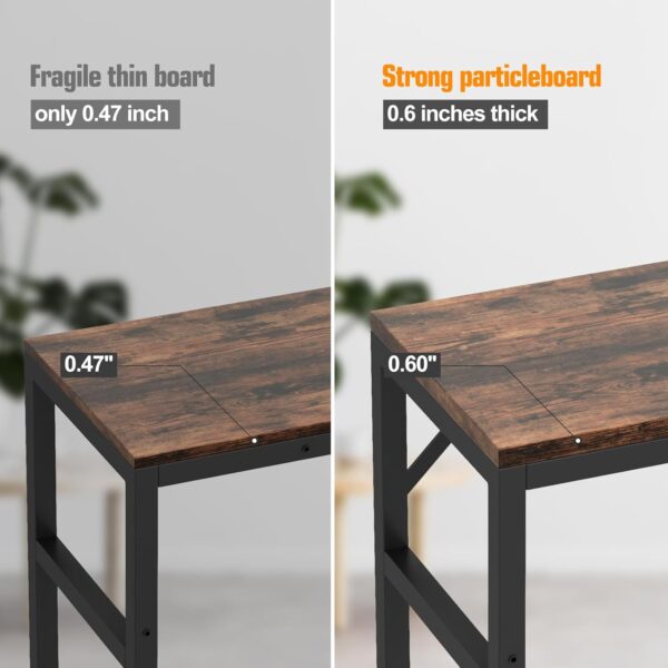 Narrow Console Table, Small Entryway Table with 2 Support Bar, 2 Tier Sofa Table, 29.5" Thin Couch Table, Display Table, Side Table for Living Room, Hallway, Bedroom, Rustic Brown 2