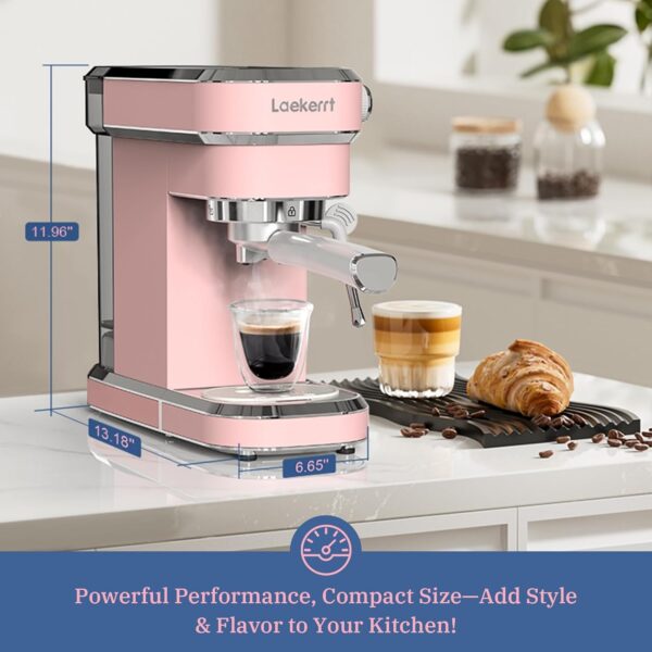 Professional Espresso Machine 20 Bar Espresso Maker CMEP01 with Milk Frother Steam Wand for Cappuccino and Latte (Pink) Gift for Coffee Lovers, Girl Friend, Daughter, Mom 2