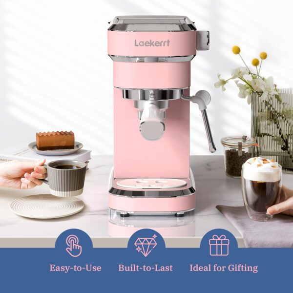 Professional Espresso Machine 20 Bar Espresso Maker CMEP01 with Milk Frother Steam Wand for Cappuccino and Latte (Pink) Gift for Coffee Lovers, Girl Friend, Daughter, Mom 3