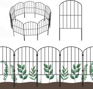 Decorative Garden Fence Fencing 10 Panels, 10ft (L) x 24in (H) Rustproof Metal Wire Border Animal Barrier for Dog, Flower Edging for Yard Landscape Patio Outdoor Decor, Arched