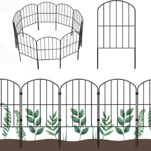 Decorative Garden Fence Fencing 10 Panels, 10ft (L) x 24in (H) Rustproof Metal Wire Border Animal Barrier for Dog, Flower Edging for Yard Landscape Patio Outdoor Decor, Arched