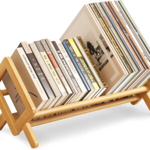 Premium Tilting Desktop Bookshelf, Wood Desk Bookshelf, Retro Book Rack Shelf Organizer, Stable Bookshelves Storage, Tabletop bookcase, Large textbook storage for CDs/Magazine/Books Display