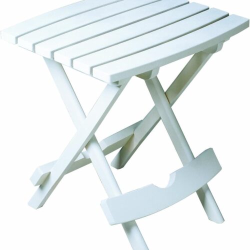Manufacturing 8500-48-3700 Plastic Quik-Fold Side Table, White