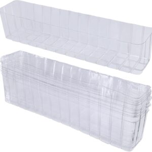 10 Pcs Plastic Planter Liners Clear Rectangular Plastic Liners for Flower Box Planter Window Box Planter 16.2" L x 3" W x 3.5" H for Indoor Outdoor Flower Arrangement Succulent Garden Windowsill Decor