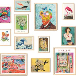 97 Decor Colorful Eclectic Decor - Eclectic Wall Art Posters, Funky Gallery Wall Art Prints for Home Bedroom, Maximalist Decorations Famous Artist Painting Pictures (UNFRAMED)