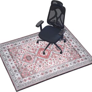 Brick Red 48x60'' Office Chair Mat - Anti-Slip Desk Chair Rug for Hardwood, Carpet & Tile Floors