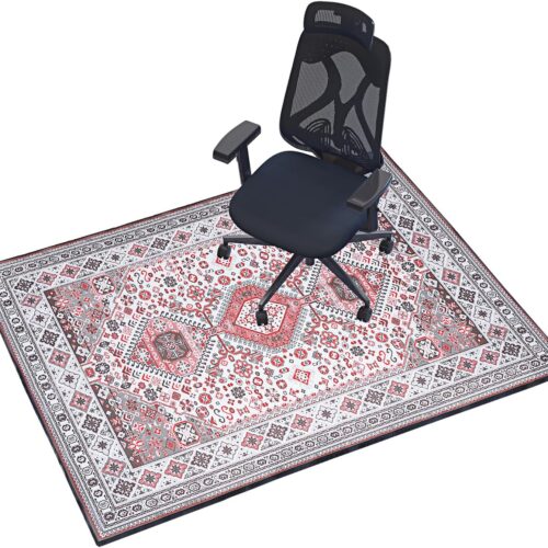 Brick Red 48x60'' Office Chair Mat - Anti-Slip Desk Chair Rug for Hardwood, Carpet & Tile Floors