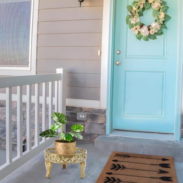 Gold Plant Stand, Metal Plant Stands Outdoor, Anti-Rust Iron Planter Stands for Indoor Plants, Round Flower Pot Stands Plant Shelf, Display Shelves Potted Plant Holders for Home Patio Decor 4