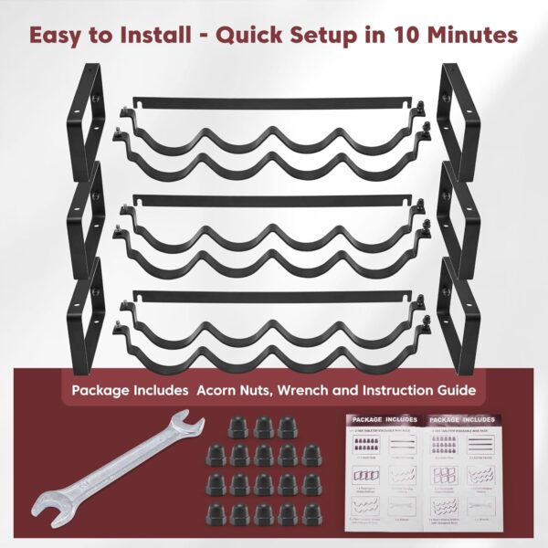 Stackable Wine Rack Countertop, Sturdy Bottle Holder Freestanding for Cabinet, 3 Tier Small Tabletop Wine Holder Stand, Wire Bottle Rack Metal Storage Organizers 4