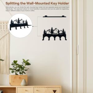 Key Holder Wall Mount with Shelf and 5 Hooks, Decorative Mail Holder for Wall, Metal Key Rack for Kitchen, Entryway, Hallway (9 in)