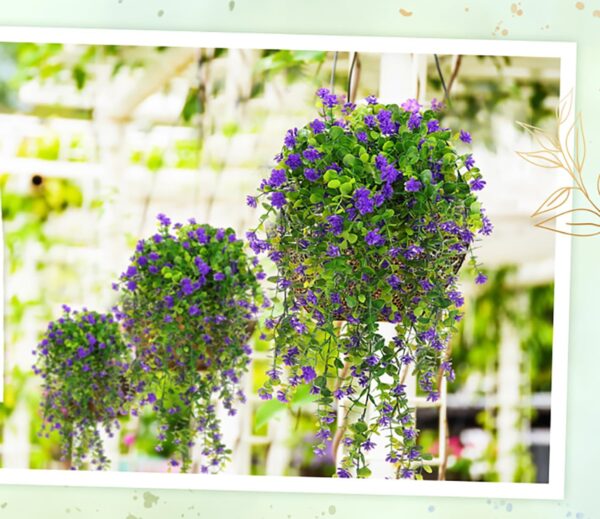 Hanging Artificial Flower for Outdoors Hanging Basket Hanging Fake Plant Artificial Hanging Plants Plastic Plants Weather Resistant Artificial Flowers for Home Garden Wedding Party Indoor Outdoor 5