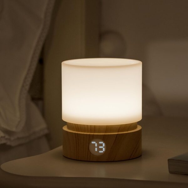 Timer Night Light,Dimmable LED Bedside Lamp,Night Light Kids and Baby Nursery,Woodgrain,Sleep Aids Light,Rechargeable,Battery Operated 1