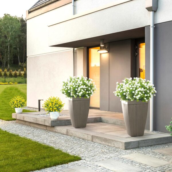 20 Bundles Artificial Flowers UV Resistant Fake Flowers No Fade Faux Plants Garden Porch Window Box Decorating (White) 4