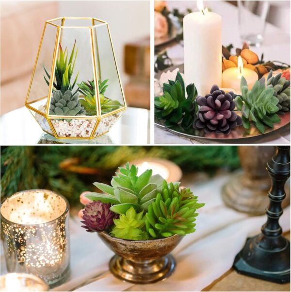 Artificial Succulent Plants - 16 Pcs Set Faux Succulents Unpotted Fake Succulent Plants, Premium Crafting DIY Floral Decor for Home Garden Office Party 2