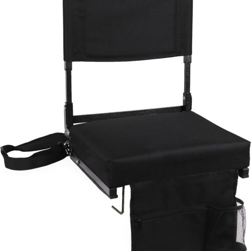 1 Stadium Seat with Back Support Bleacher Chair with Back and Cushion High Back Includes Shoulder Strap and Cup Holder