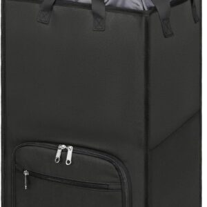 Extra Large Rolling Laundry Basket with Wheels, 90L Freestanding Collapsible Laundry Hamper Bag for Clothes Storage, Removable Wheeled Cart for College Dorm Apartment Laundry Room Bathroom
