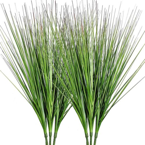 1 27" Artificial Plants Onion Grass Greenery Faux Fake Shrubs Plant Flowers Wheat Grass for House Home Indoor Outdoor Office Room Gardening Indoor Décor 6 Pack