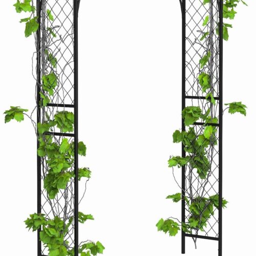 1 Metal Garden Arbor, 83.5'' High x 82.7'' Wide, Outdoor Arch for Climbing Plant, Decorations Pergola