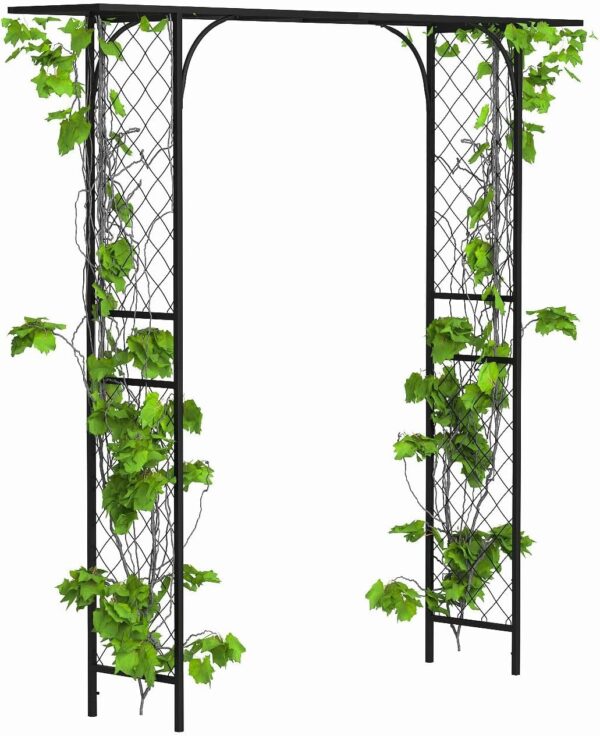 Metal Garden Arbor, 83.5'' High x 82.7'' Wide, Outdoor Arch for Climbing Plant, Decorations Pergola 1