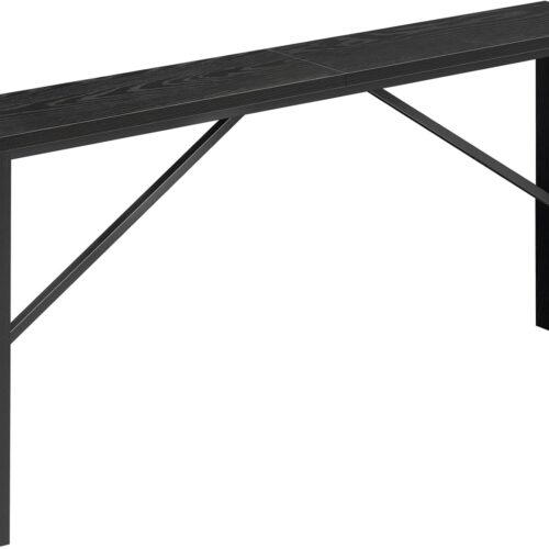 Console Table, 62.2" Long Sofa Table Behind Couch, Narrow Entryway Table, Farmhouse Dining Table with Angled Metal Frame, Industrial Console Table for Entryway, Black