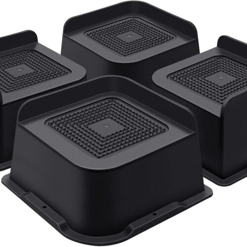 Bed Risers 3 Inch Heavy Duty, Furniture Risers for Bed Desk Table Sofa Couch,Oversized Bed Lifts Risers,Support up to 5000 Lbs(4 Pack Black)