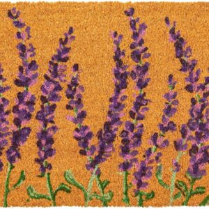 Lavender Door Mat – Welcome Mat for Front Door, Indoor, Outdoor, Entryway Welcome Rug for Patio, Porch – Coco Coir Doormat (17x30 inches)