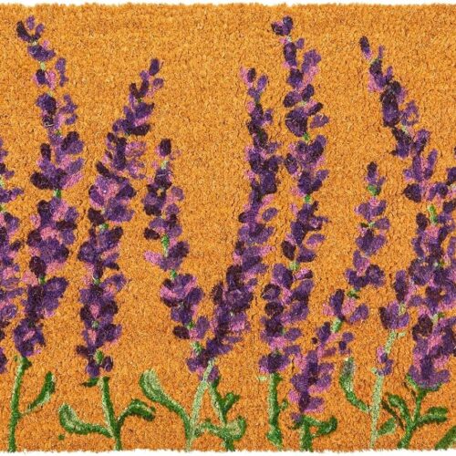 Lavender Door Mat – Welcome Mat for Front Door, Indoor, Outdoor, Entryway Welcome Rug for Patio, Porch – Coco Coir Doormat (17x30 inches)