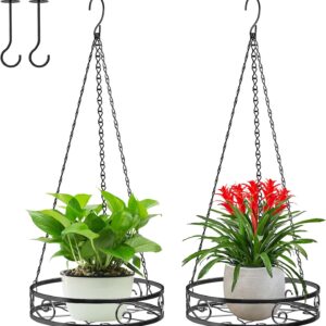 2-Pack Hanging Planters for Indoor Plants - Heavy Duty Metal Plant Hanger Indoor with 3 Chains and Hooks – Aesthetic Hanging Plant Holder for an Instant Gardening Decor