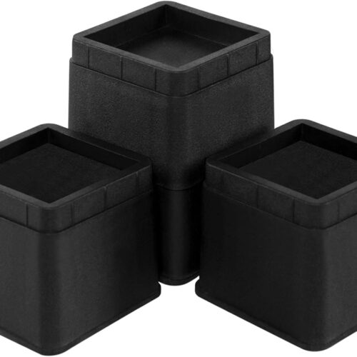 Bed Risers 3 Inch Heavy Duty Stackable Furniture Risers for Sofa Table Couch Lift Height of 3 or 6 Inches (4 Pack Black)