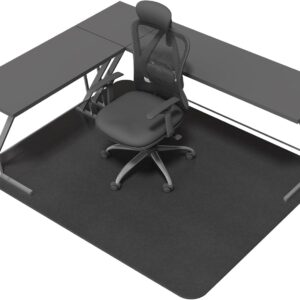 Office Chair Mat for Hard Floors, Slip Resistant Heavy Duty Under Desk Chair Mat for Hardwood Floor, 51"x63"Inch, Black