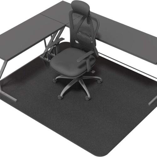 Office Chair Mat for Hard Floors, Slip Resistant Heavy Duty Under Desk Chair Mat for Hardwood Floor, 51"x63"Inch, Black