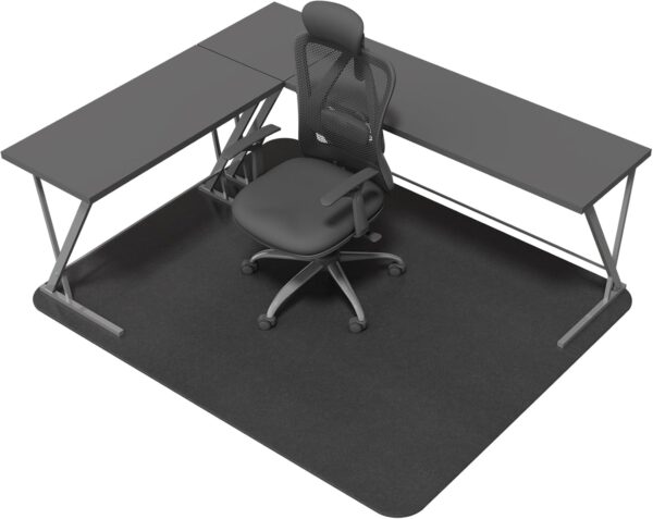 Office Chair Mat for Hard Floors, Slip Resistant Heavy Duty Under Desk Chair Mat for Hardwood Floor, 51"x63"Inch, Black 1