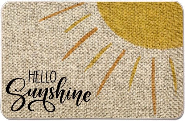 Summer Door Mat Hello Sunshine Decorative Doormat Entrance Rugs Farmhouse Home Kitchen Decoration Floor Front Door Mat Outdoor Indoor 17 x 27 Inch 1