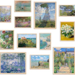 Claude Monet Eclectic Wall Art, Monet Prints for Wall Decor, Eclectic Home Decor Canvas Impressionist Painting,  Claude Monet Eclectic Wall Art, Monet Prints for Wall Decor, Eclectic Home Decor Canvas Impressionist Painting, Monet Water Lilies Exhibition Poster for Room Aesthetic, Classic Monet Gallery Art Prints Maximalist Decor - UNFRAMEDMonet Water Lilies Exhibition Poster for Room Aesthetic, Classic Monet Gallery Art Prints Maximalist Decor - UNFRAMED