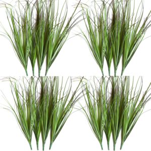 16PCS Artificial Plants,Artificial Shrubs Wheat Grass Greenery,Artificial Greenery Stems Fake Outdoor Plants for Home Decor,Fake Tall Grass Artificial Grass Plant for Outdoor Indoor Decor