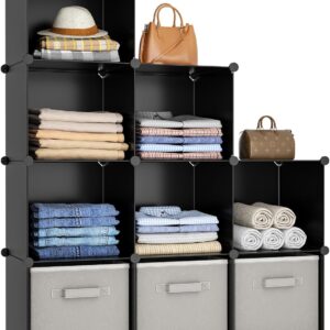 HOMIDEC Closet Organizer, 9-Cube Closet Organizers and Storage, Portable Closet Storage Shelves,Closet Organizer Storage Shelves, Clothes Storage Organizer for Garment Racks, Closet, Wardrobe