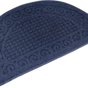 Echaprey Half Round Non-Slip Kitchen Bathroom Toilet Doormat Floor Rug Mat Keeps Your Floors Clean Home Decor (Small, Blue)