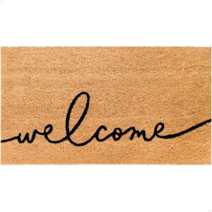 Door Mat – Coir Doormat for Outdoor Entrance, Durable Welcome Mat with Non-Slip Backing, Perfect for Front Door and Entryway - Outdoor/Indoor - Warm Greeting - 17" x 30"