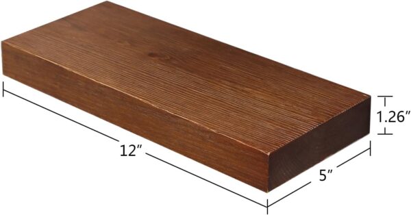 Bradley Floating Shelves Handmade Wood Wall Shelf Set of 2,Tudor Oak Wall Mount Shelf (Set of 2, 12 inch) 2