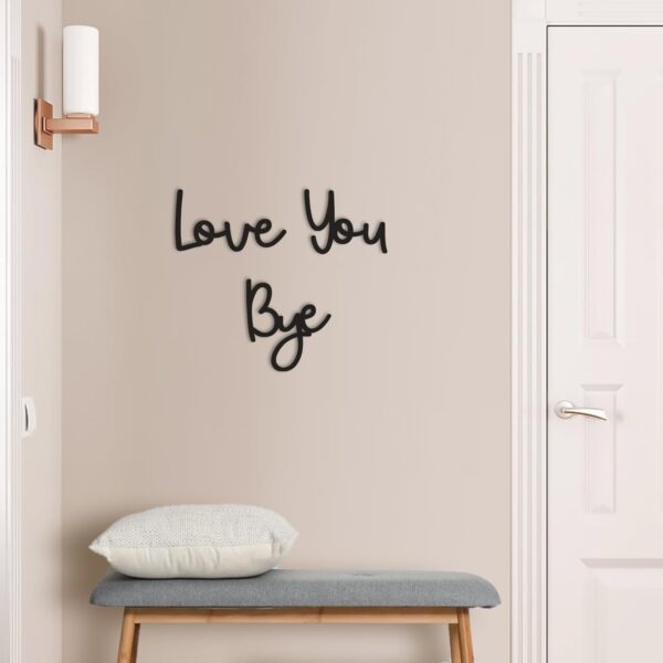 Love You Bye Wood Sign Home Decor Boho Decor Wall Decor Express Love and Warm for Your Family Lovers Wall Art Gift Hallway Entryway Door Valentine Decorations for Home 5