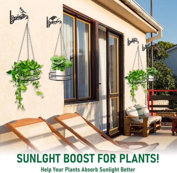 2-Pack Hanging Planters for Indoor Plants - Heavy Duty Metal Plant Hanger Indoor with 3 Chains and Hooks – Aesthetic Hanging Plant Holder for an Instant Gardening Decor 5