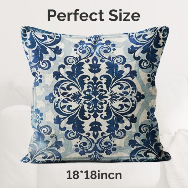 Blue Throw Pillow Covers - Blue Pillow Covers 18x18 Set of 4, Decorative Blue and White Pillow Covers, Chinoiserie Pillow Cover, Chinoiserie Decor 2