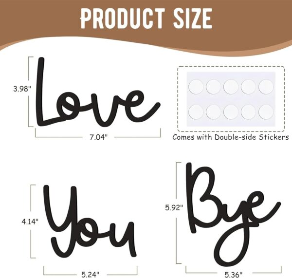 Love You Bye Wood Sign Home Decor Boho Decor Wall Decor Express Love and Warm for Your Family Lovers Wall Art Gift Hallway Entryway Door Valentine Decorations for Home 4
